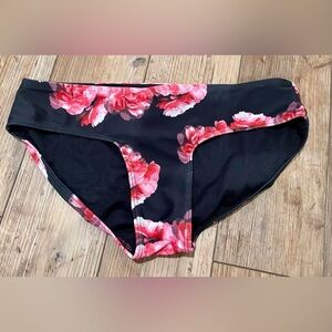 Albion Black and Pink Floral Bikini Bottom